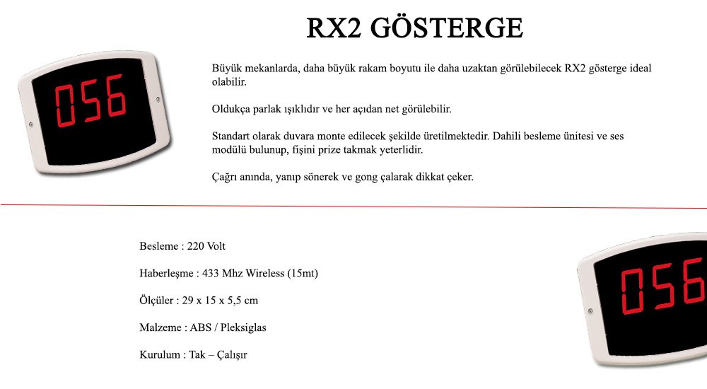 RX2 GÖSTERGE